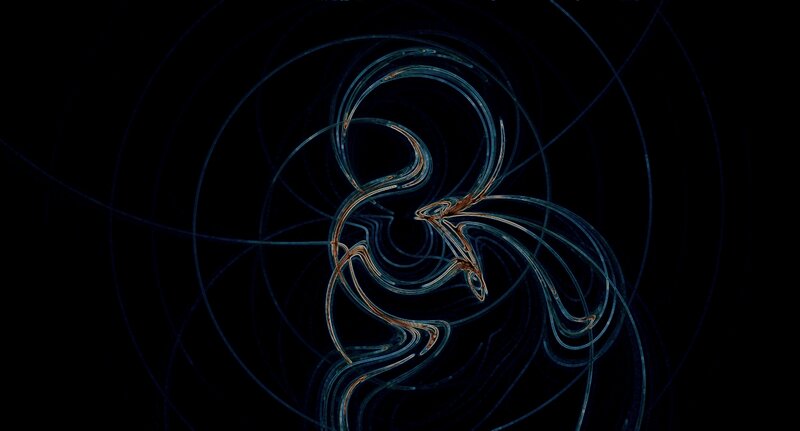 Abstract Light Swirls — Black, Mysterious, Digital Art, Light Trails, Circles