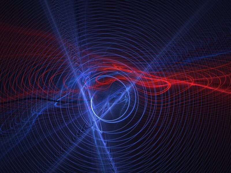 Abstract Light Swirls — Blue, Dynamic, Digital Art, Lines