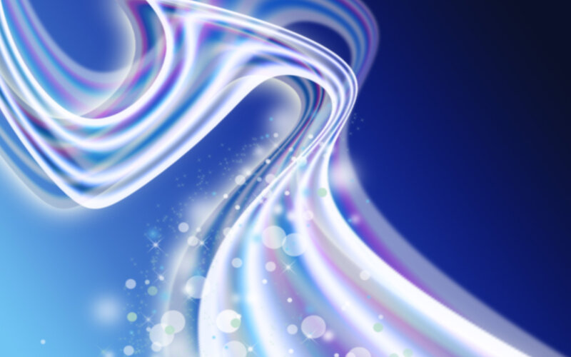 Abstract Light Swirls — Blue, Dynamic, Digital Art, Sparkles