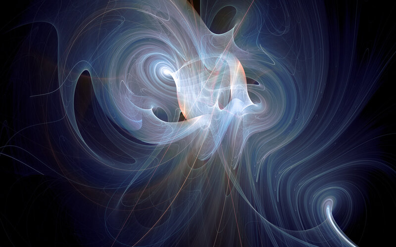 Abstract Light Swirls — Blue, Ethereal, Digital Art