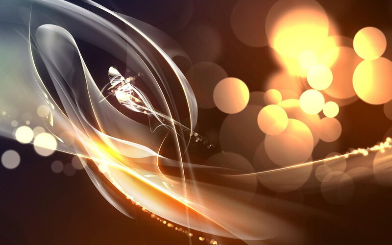 Abstract Light Swirls — Gold, Dynamic, Digital Art