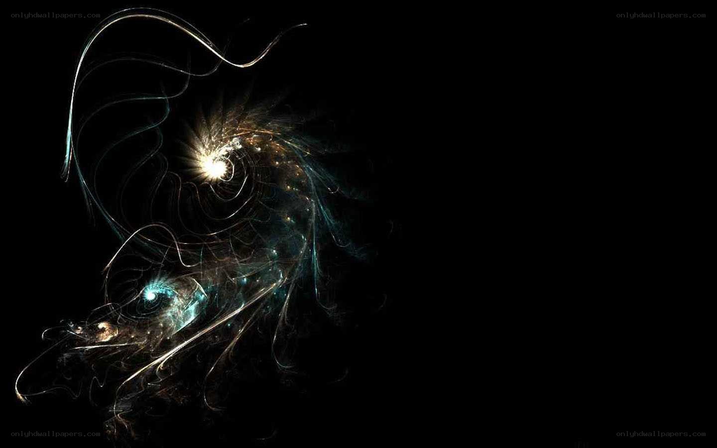Abstract light swirls in darkness