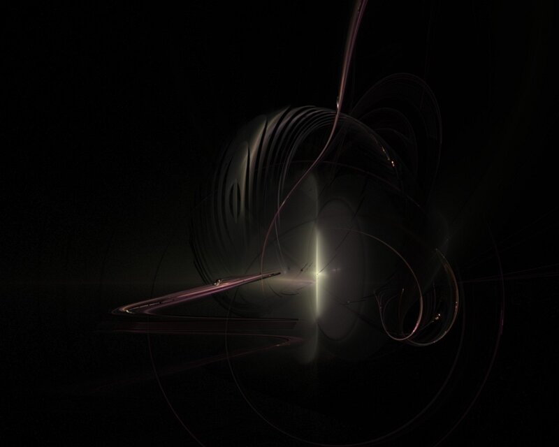 Abstract light swirls in darkness