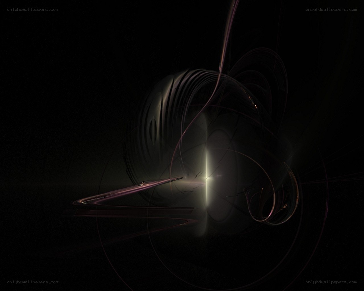 Abstract light swirls in darkness