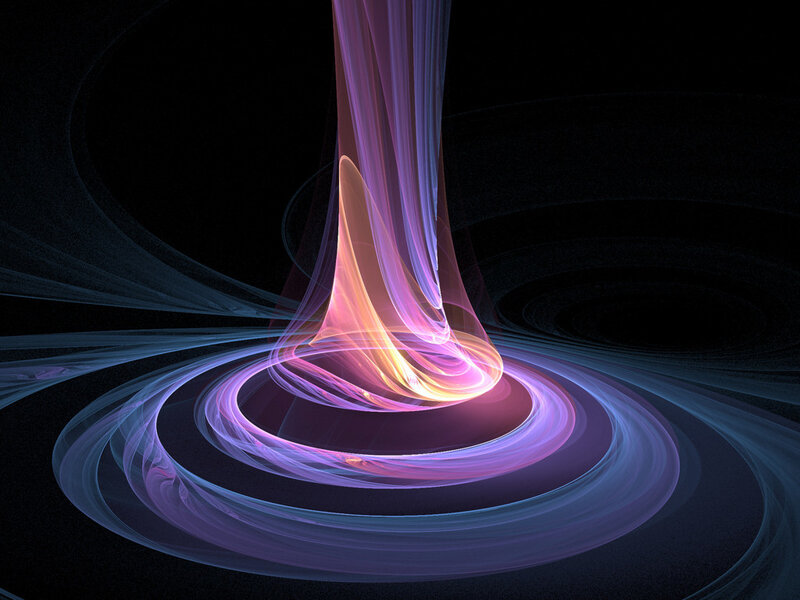 Abstract light swirls in purple and blue