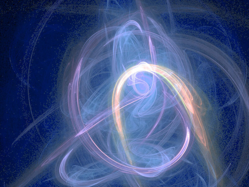 Abstract light swirls in space