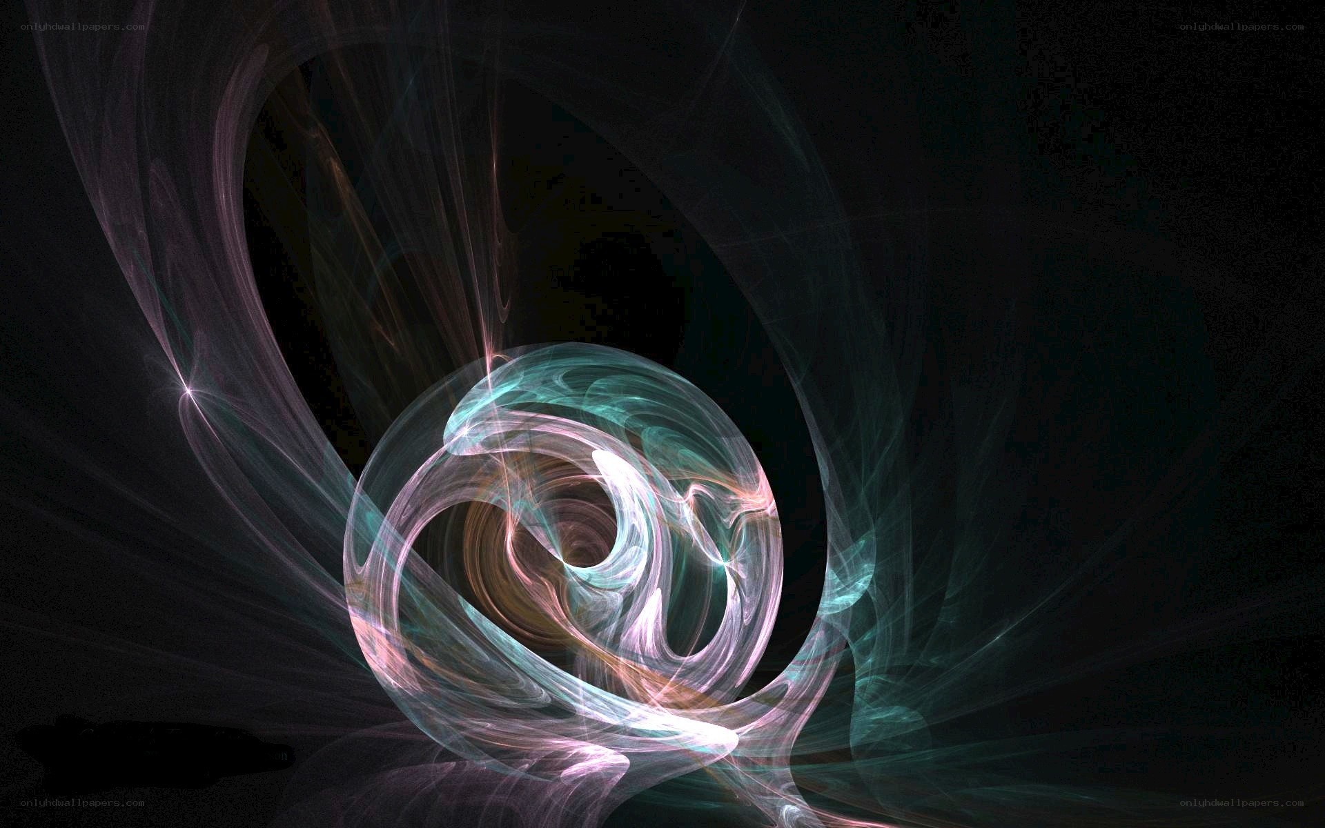 Abstract light swirls in space