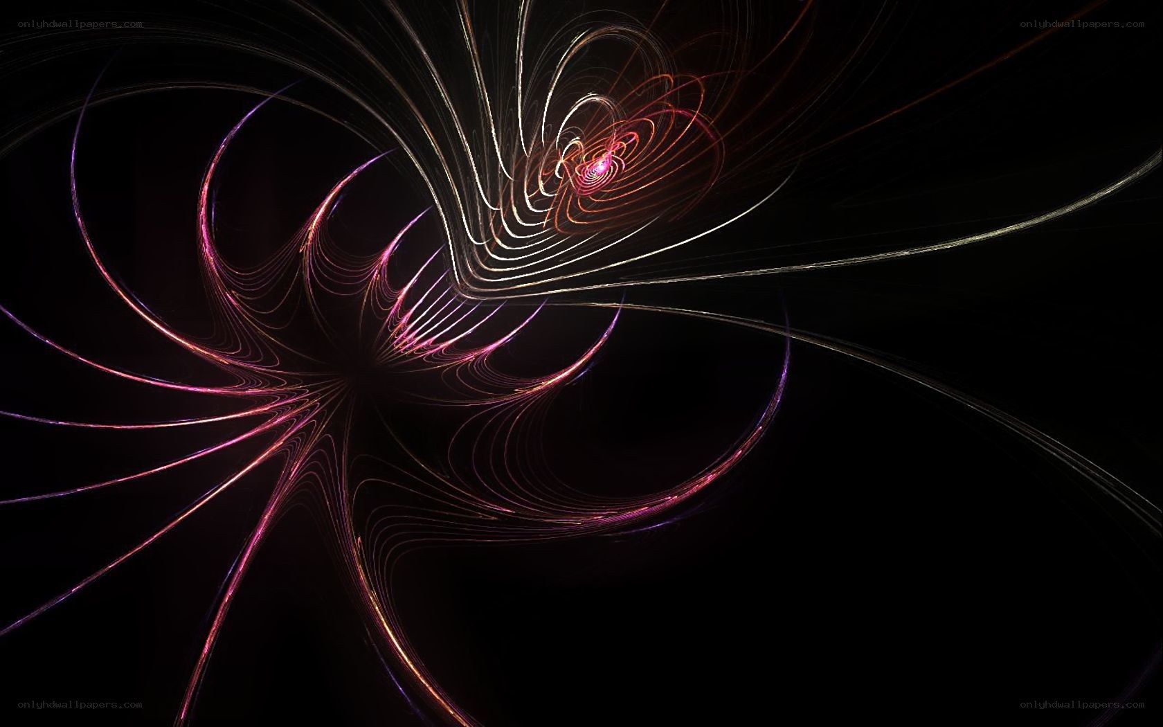 Abstract light swirls on black