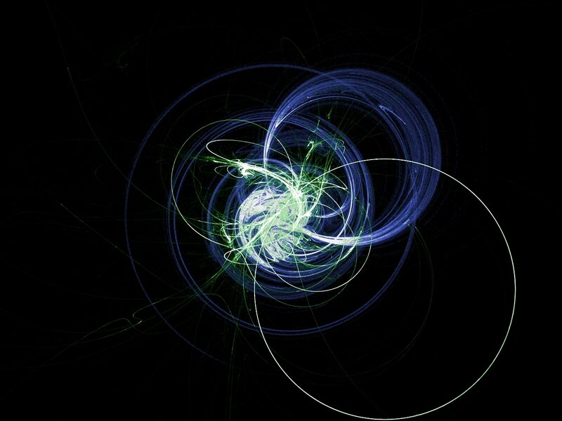 Abstract light swirls on black