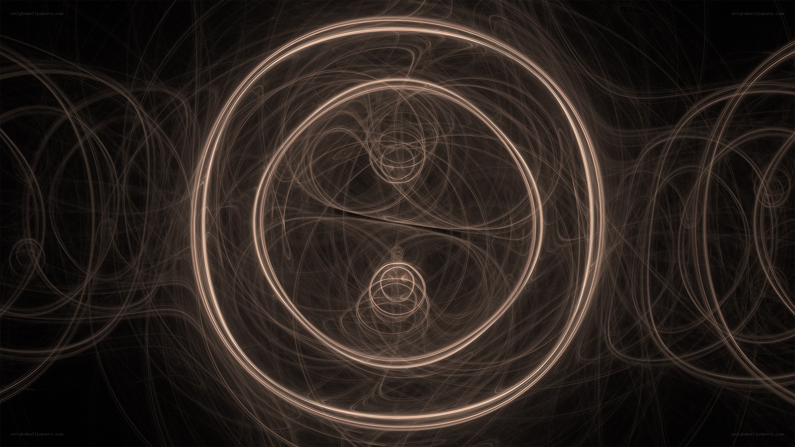 Abstract light swirls on black