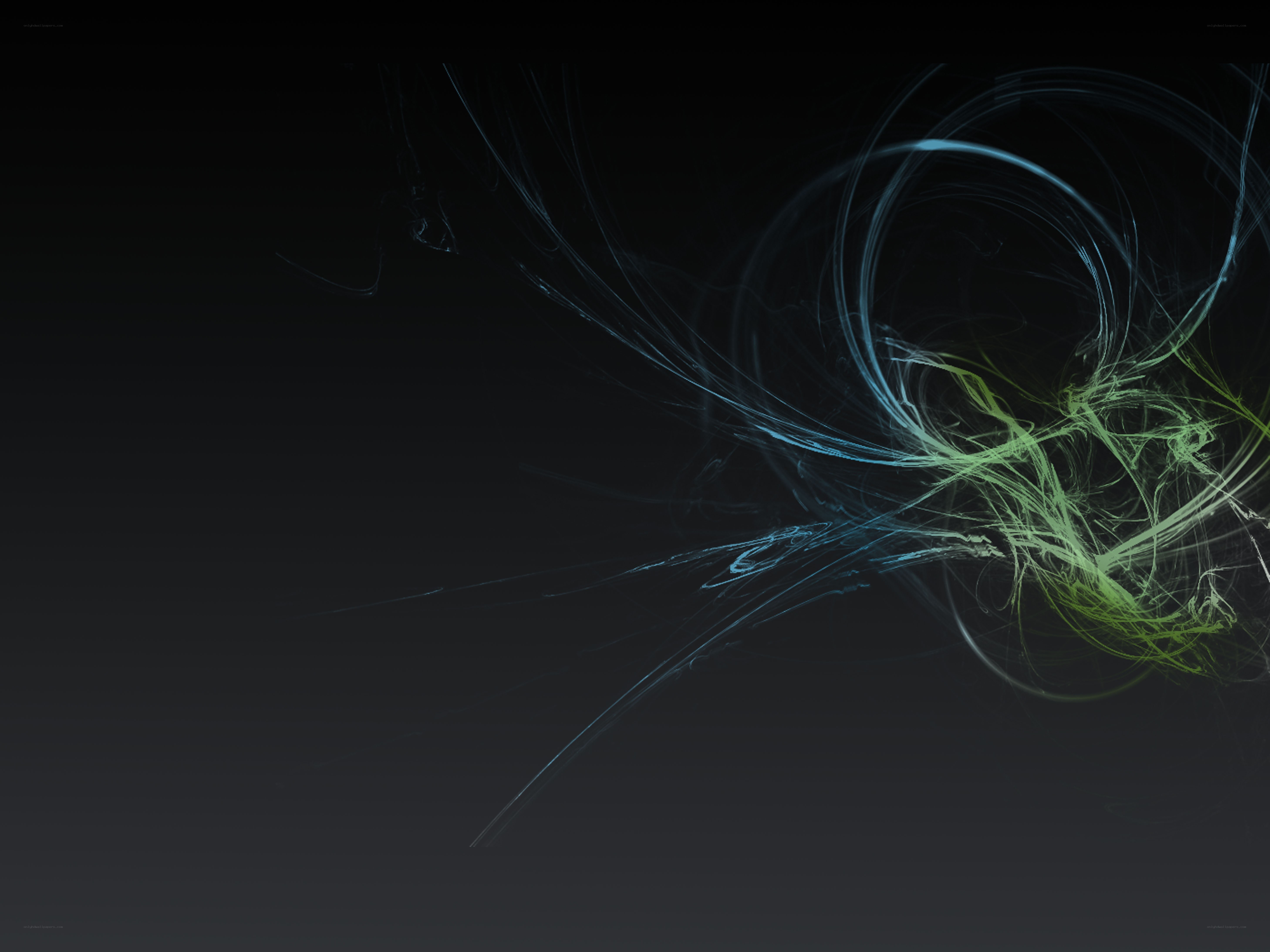 Abstract light swirls on dark background