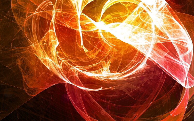 Abstract Light Swirls — Orange, Dynamic, Digital Art