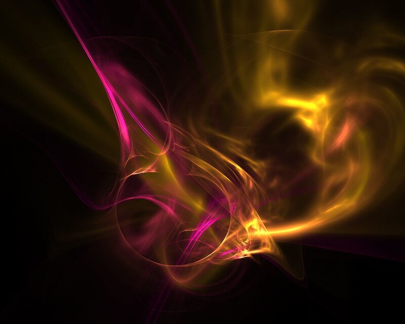 Abstract Light Swirls — Purple, Dynamic, Digital Art, Color, Motion, Yellow