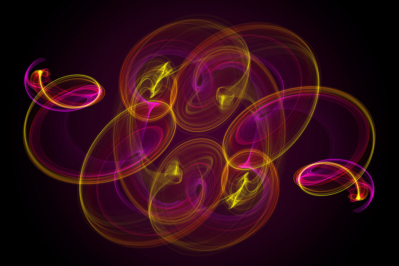 Abstract Light Swirls — Purple, Dynamic, Digital Art, Light Trails
