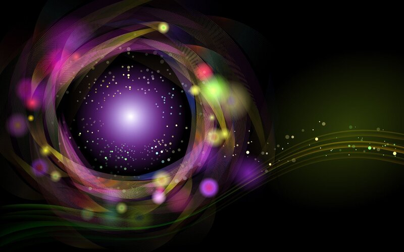 Abstract Light Swirls — Purple, Dynamic, Digital Art, Particles