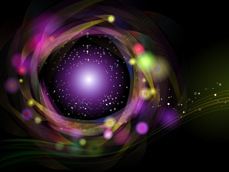 Abstract Light Swirls — Purple, Energetic, Digital Art, Particles
