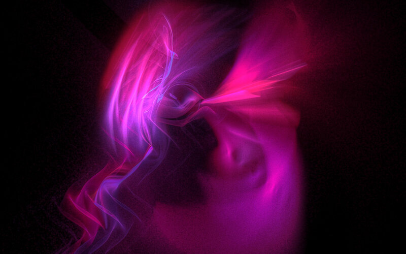 Abstract Light Swirls — Purple, Ethereal, Digital Art, Smoke