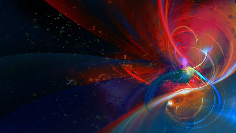 Abstract Light Swirls — Red, Dynamic, Digital Art