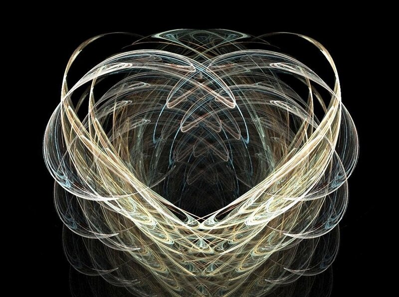 Abstract Light Swirls — White, Ethereal, Digital Art, Black