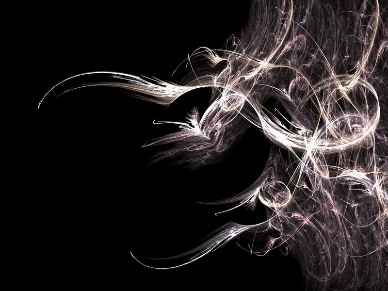 Abstract Light Swirls — White, Ethereal, Digital Art, Smoke, Fractal