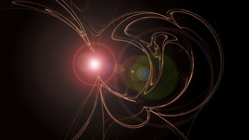 Abstract light swirls with lens flare