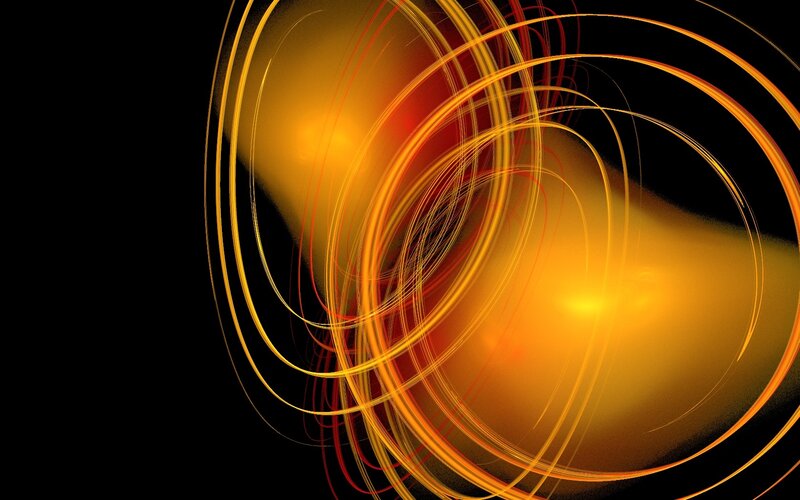 Abstract Light Swirls — Yellow, Dynamic, Digital Art