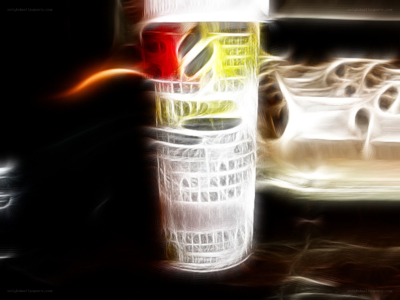 Abstract light trail of a cup