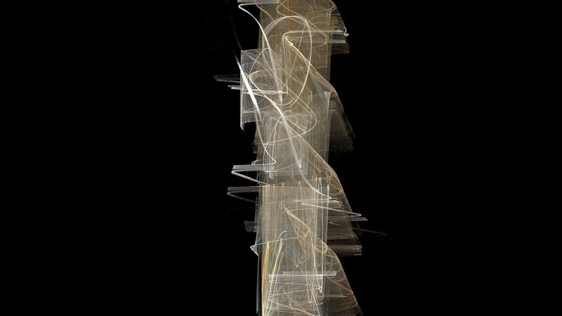 Abstract light trail sculpture