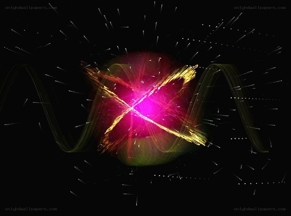 Abstract light trails and particle burst