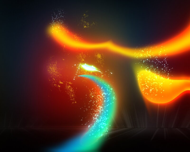Abstract light trails and particles