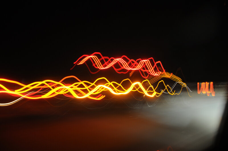 Abstract light trails at night