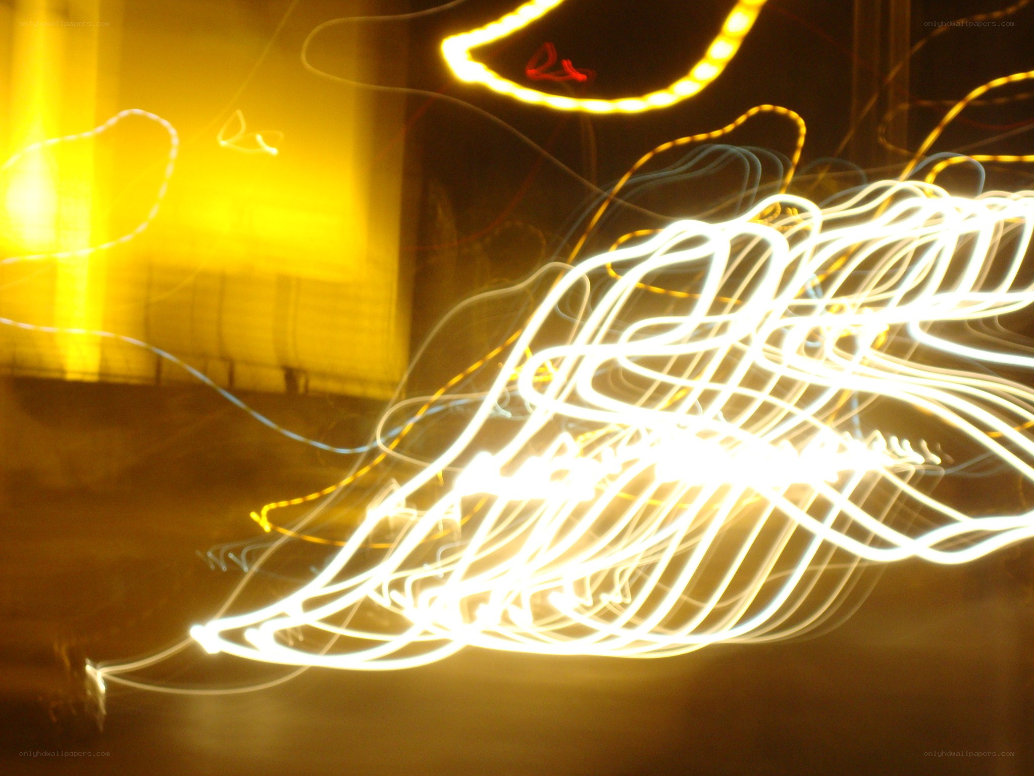 Abstract light trails at night