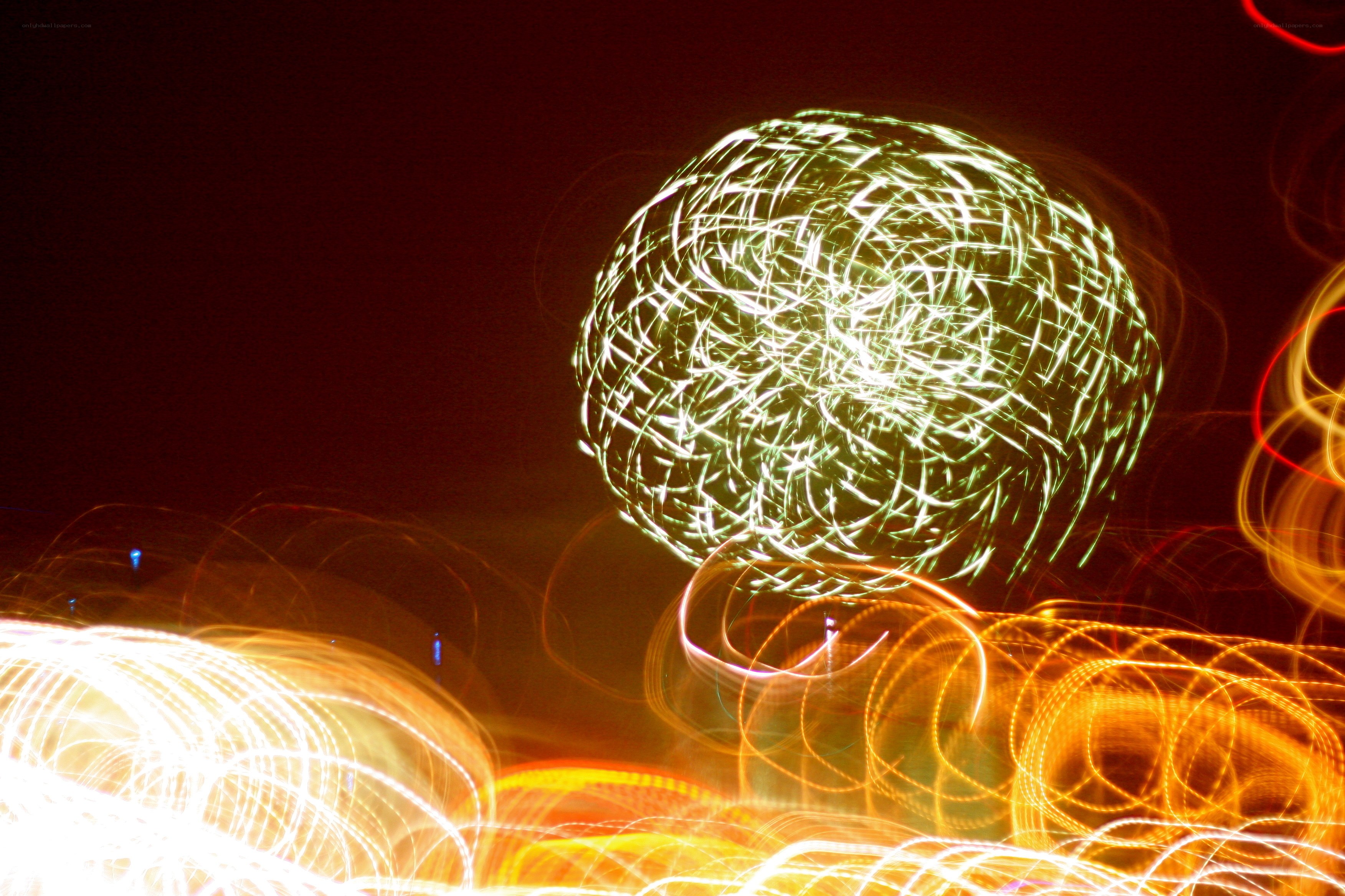 Abstract light trails at night