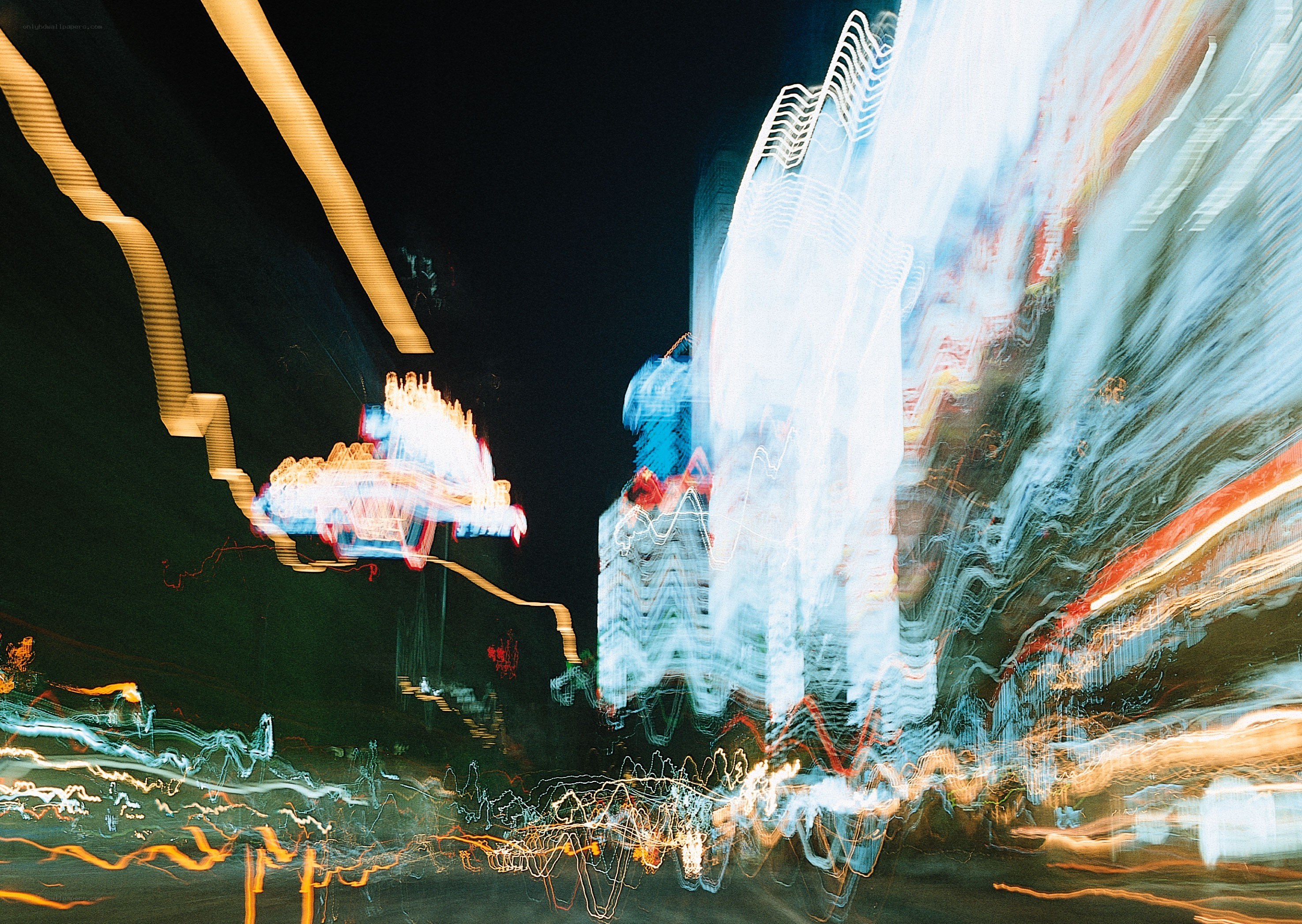 abstract light trails at night
