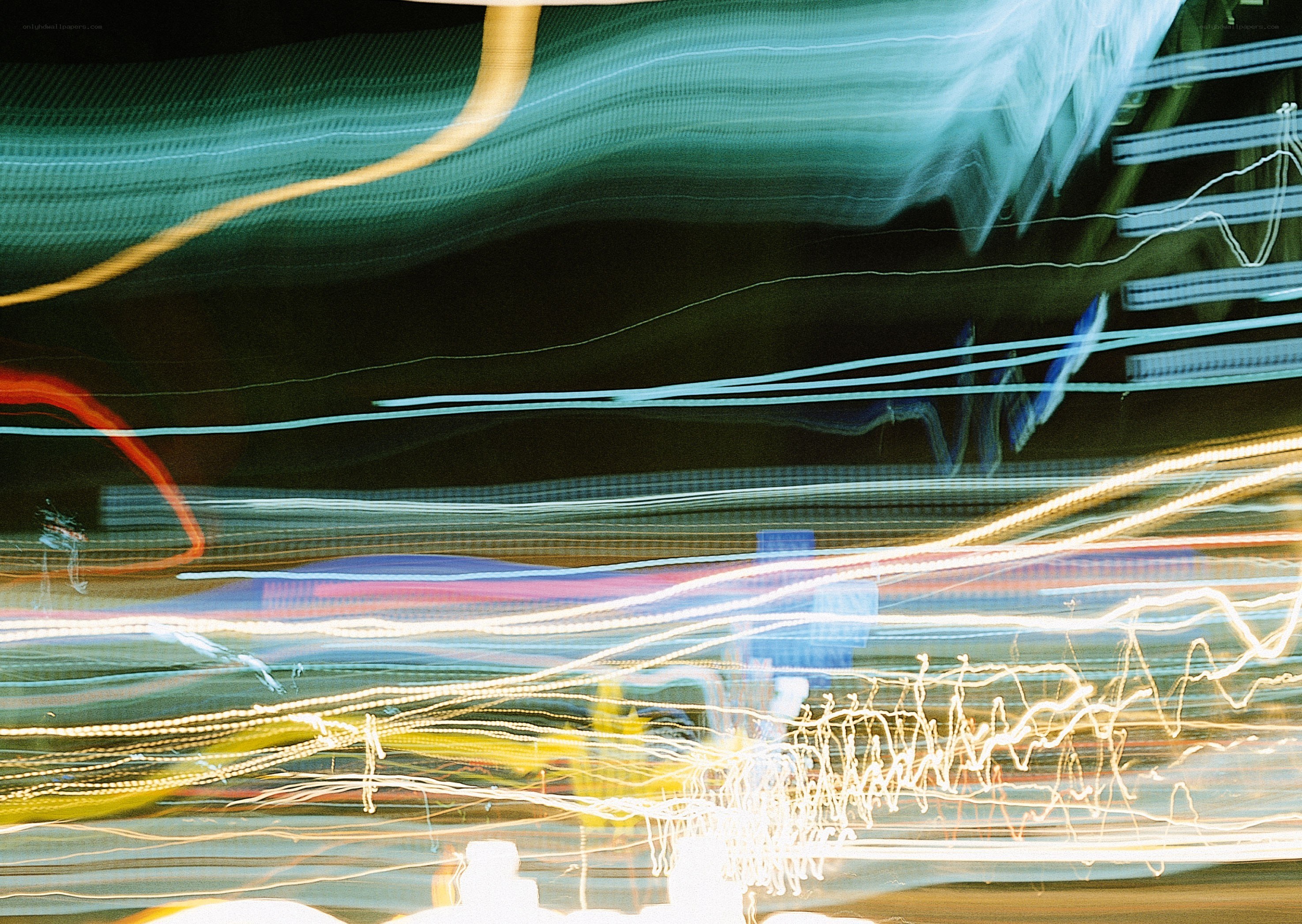 abstract light trails at night