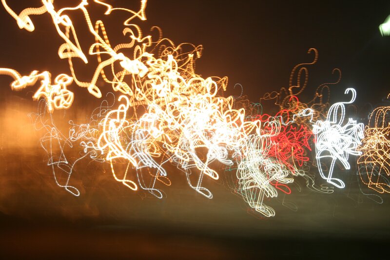 abstract light trails at night