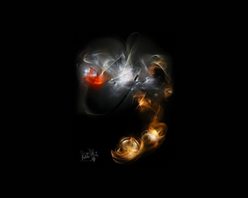 Abstract Light Trails — Black, Dramatic