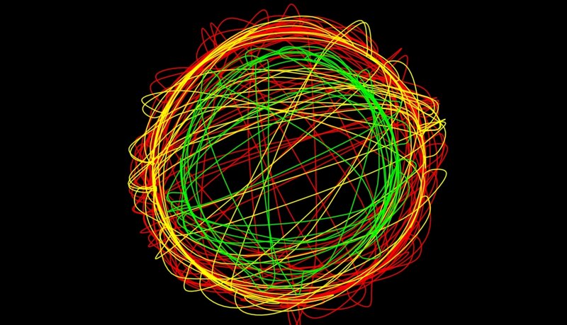 Abstract light trails in motion
