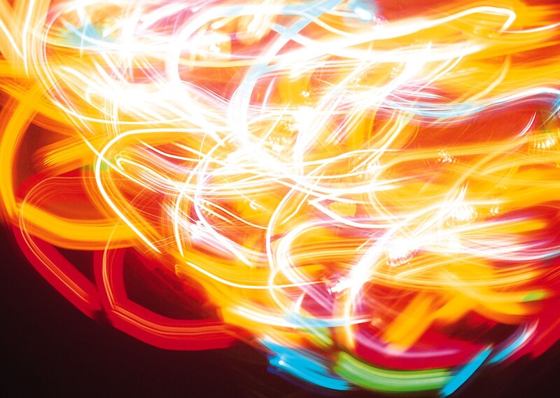 Abstract light trails in motion
