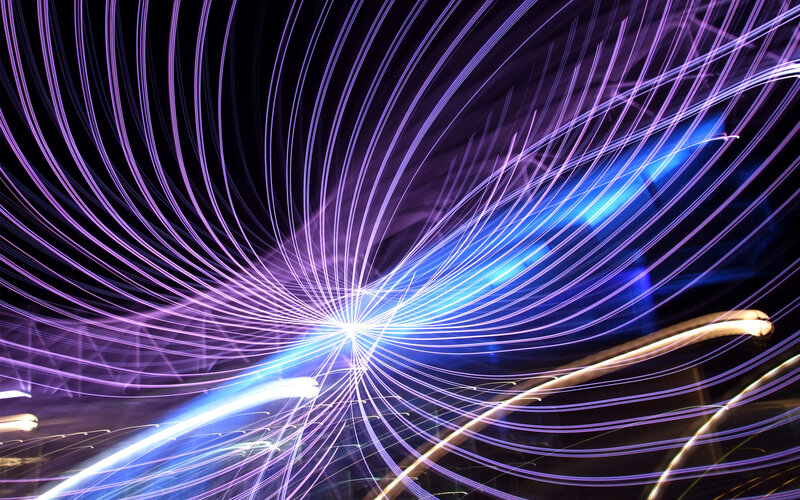 Abstract light trails in motion