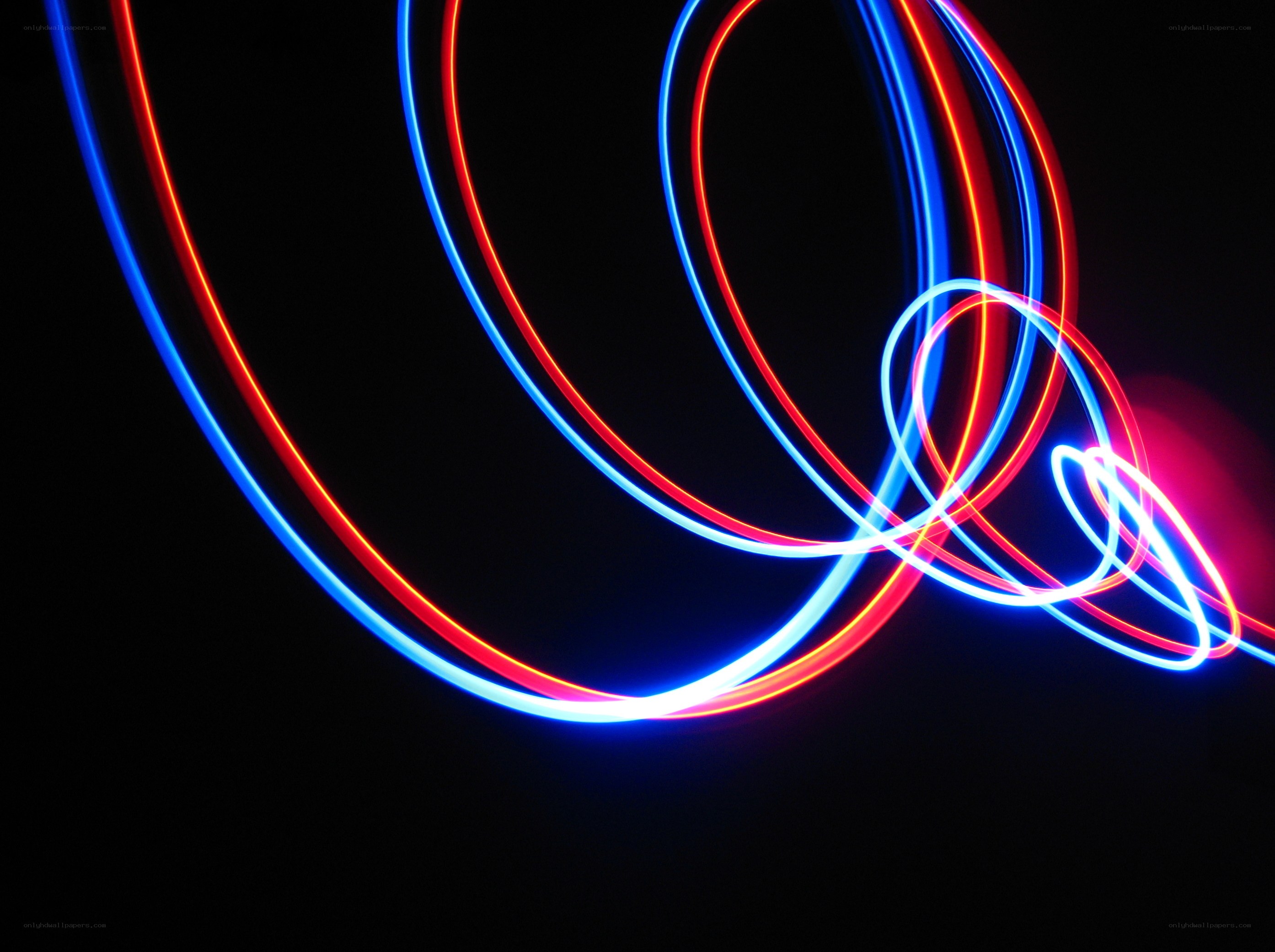 Abstract light trails on black
