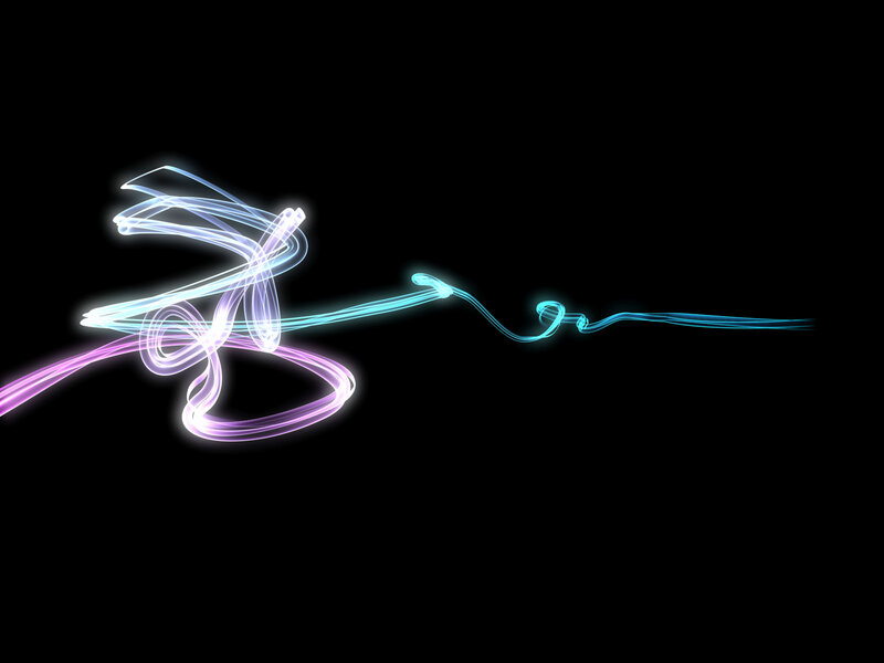 Abstract light trails on black