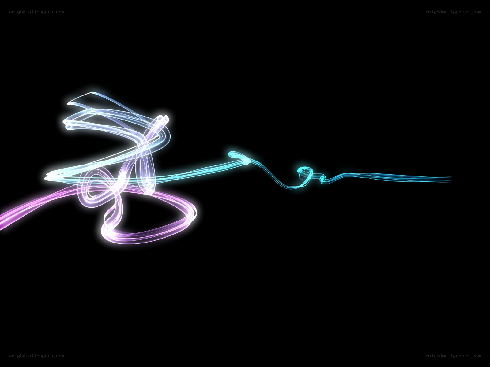 Abstract light trails on black