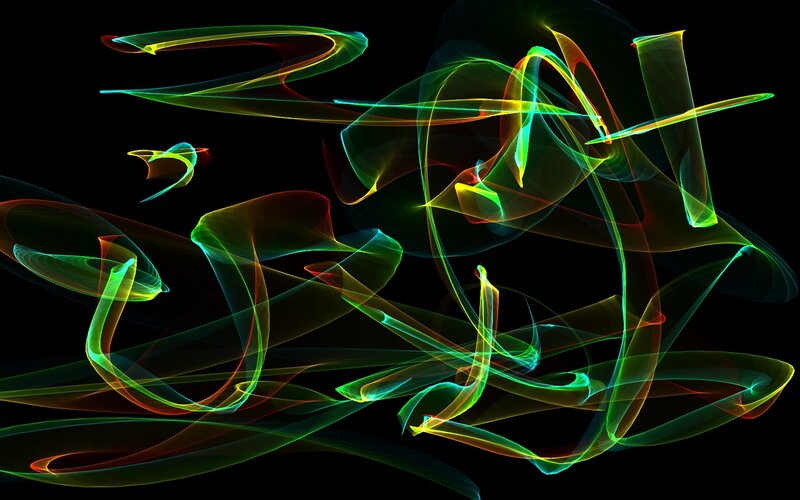 Abstract light trails on black