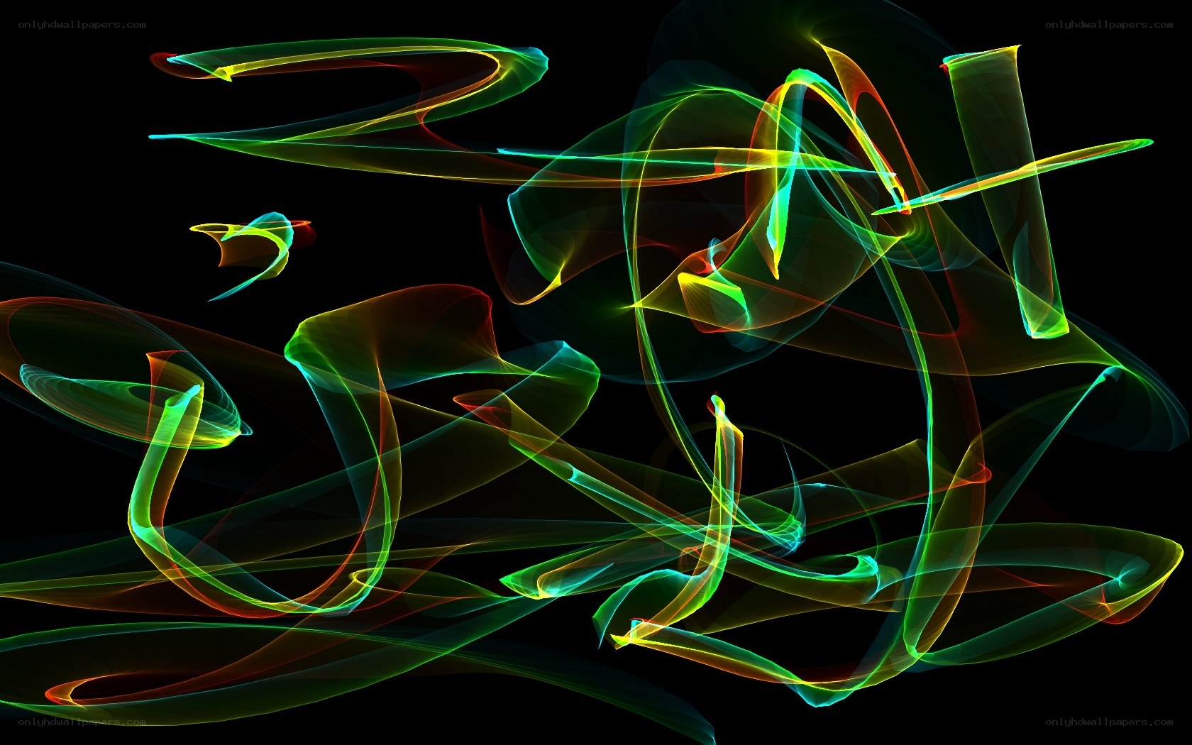 Abstract light trails on black