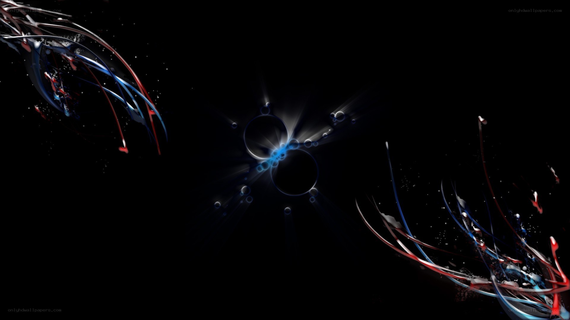 Abstract light trails on black
