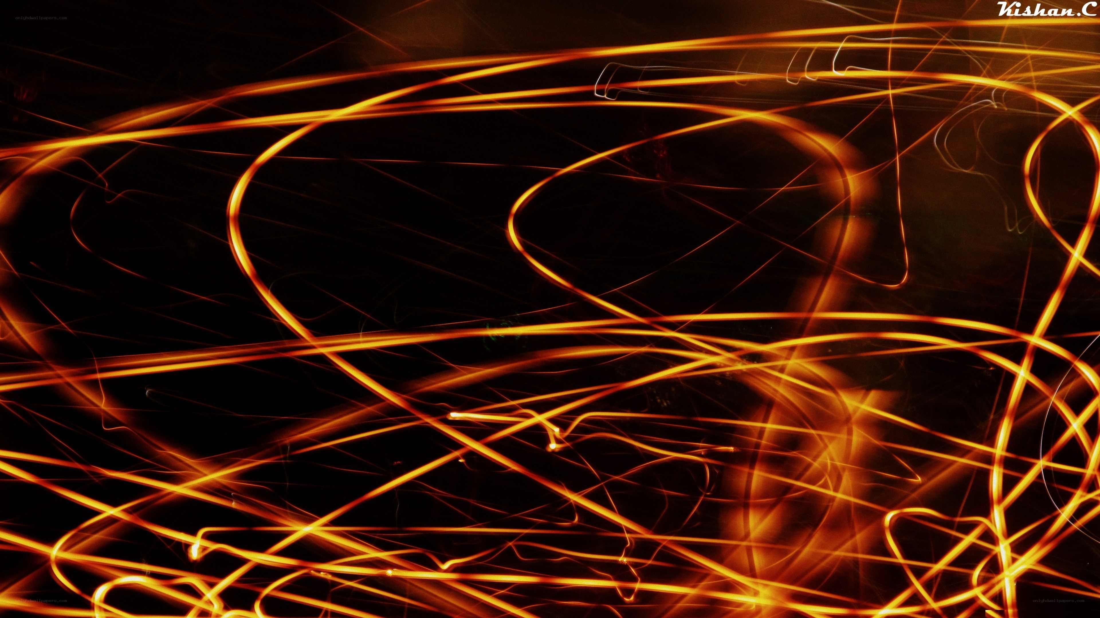 Abstract light trails on black