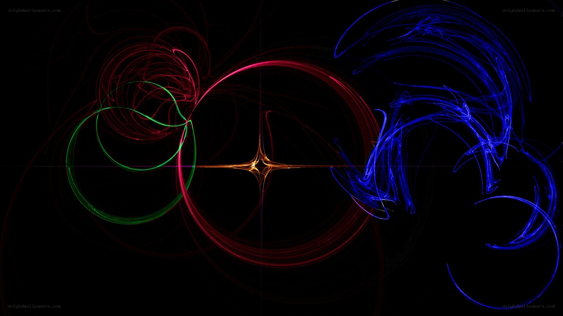 Abstract light trails on black