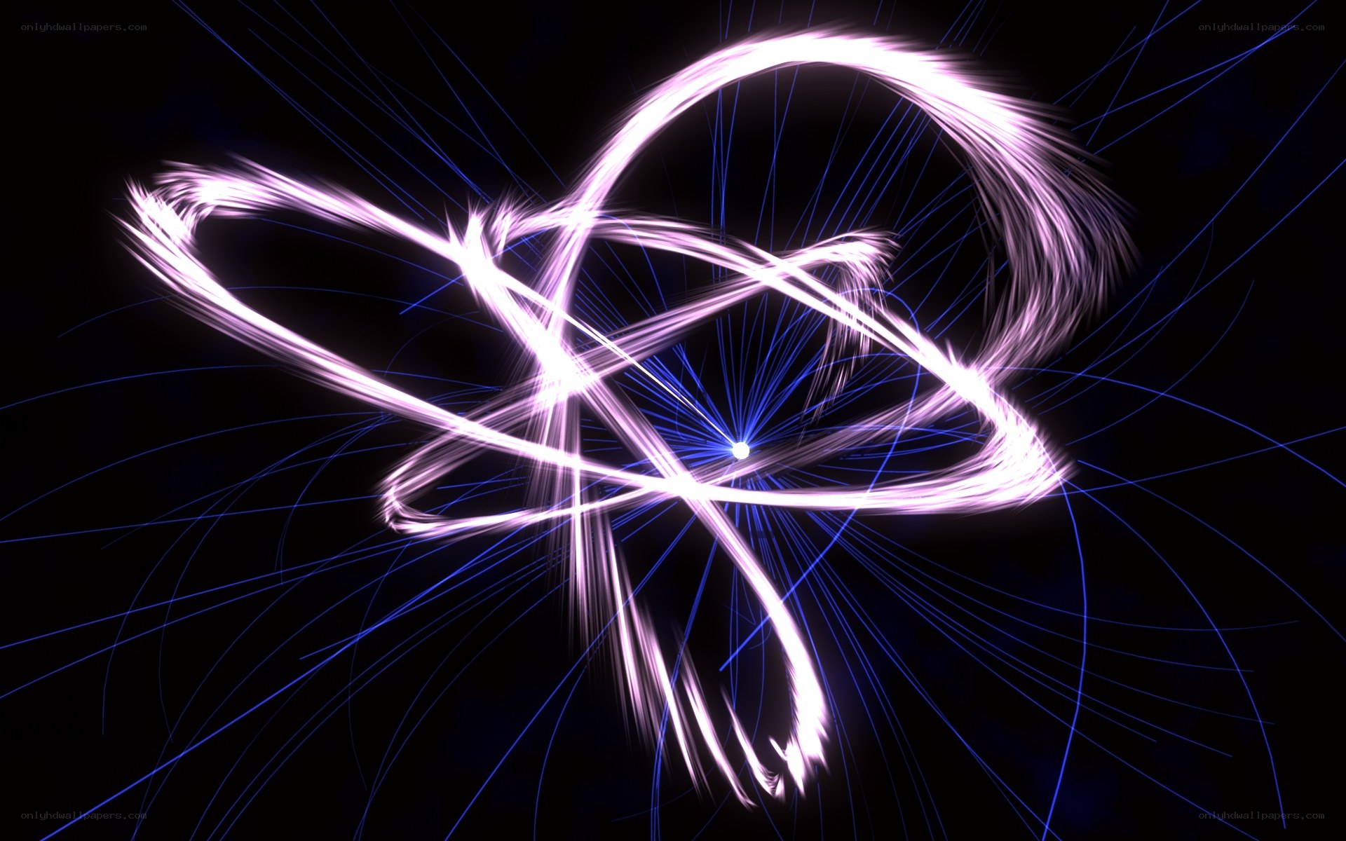 Abstract light trails on black