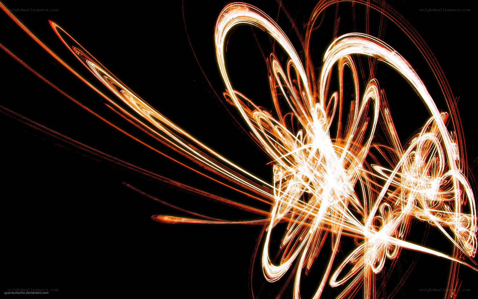 Abstract light trails on black